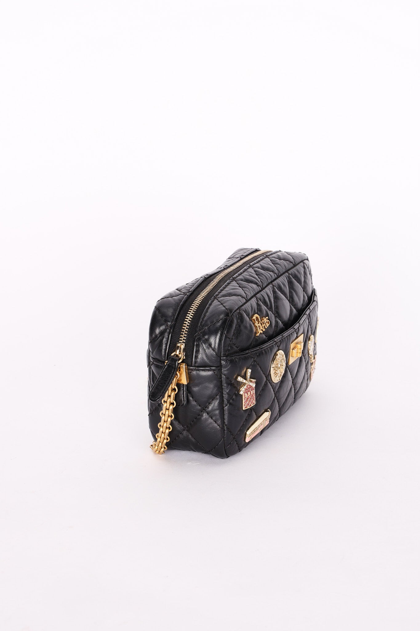 Chanel Lucky Charms Mini Camera Bag Black Aged Calfskin AGHW