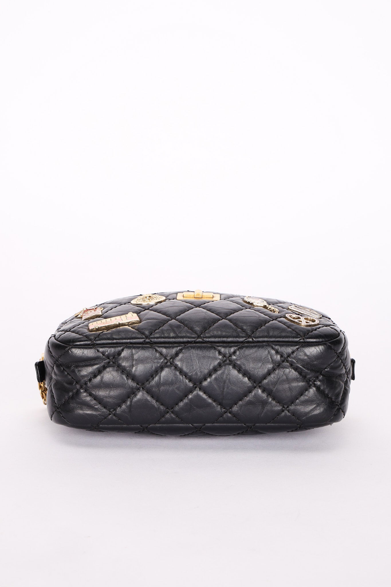 Chanel Lucky Charms Mini Camera Bag Black Aged Calfskin AGHW