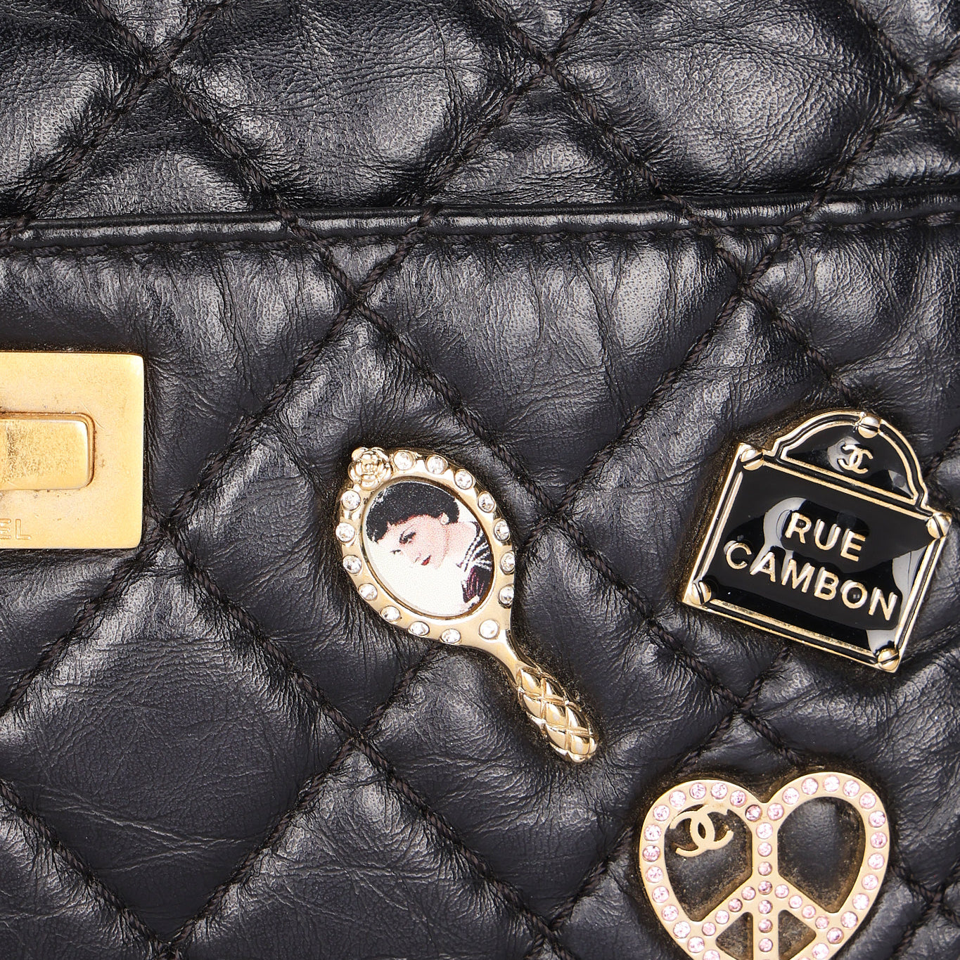 Chanel Lucky Charms Mini Camera Bag Black Aged Calfskin AGHW