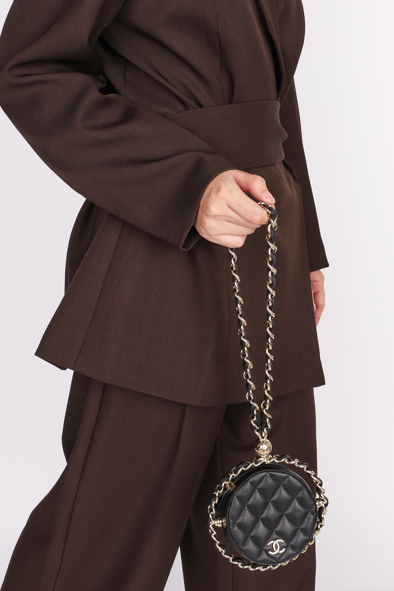 Chanel Chain Around Round Clutch with Chain Black Lambskin CGHW