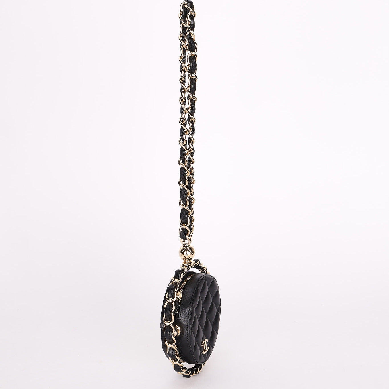 Chanel Chain Around Round Clutch with Chain Black Lambskin CGHW