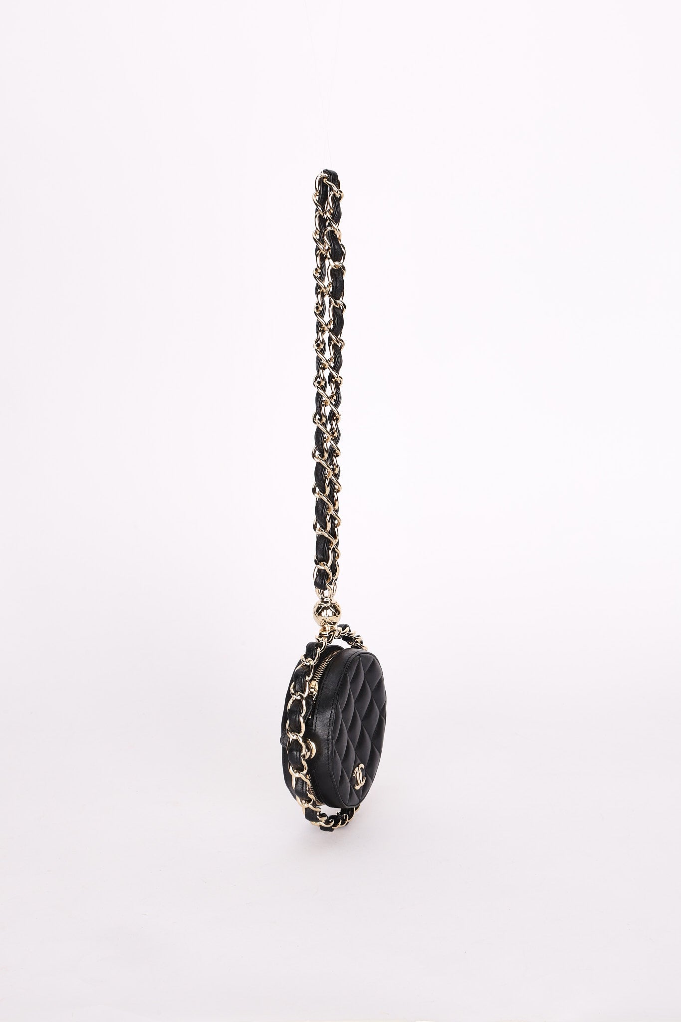 Chanel Chain Around Round Clutch with Chain Black Lambskin CGHW