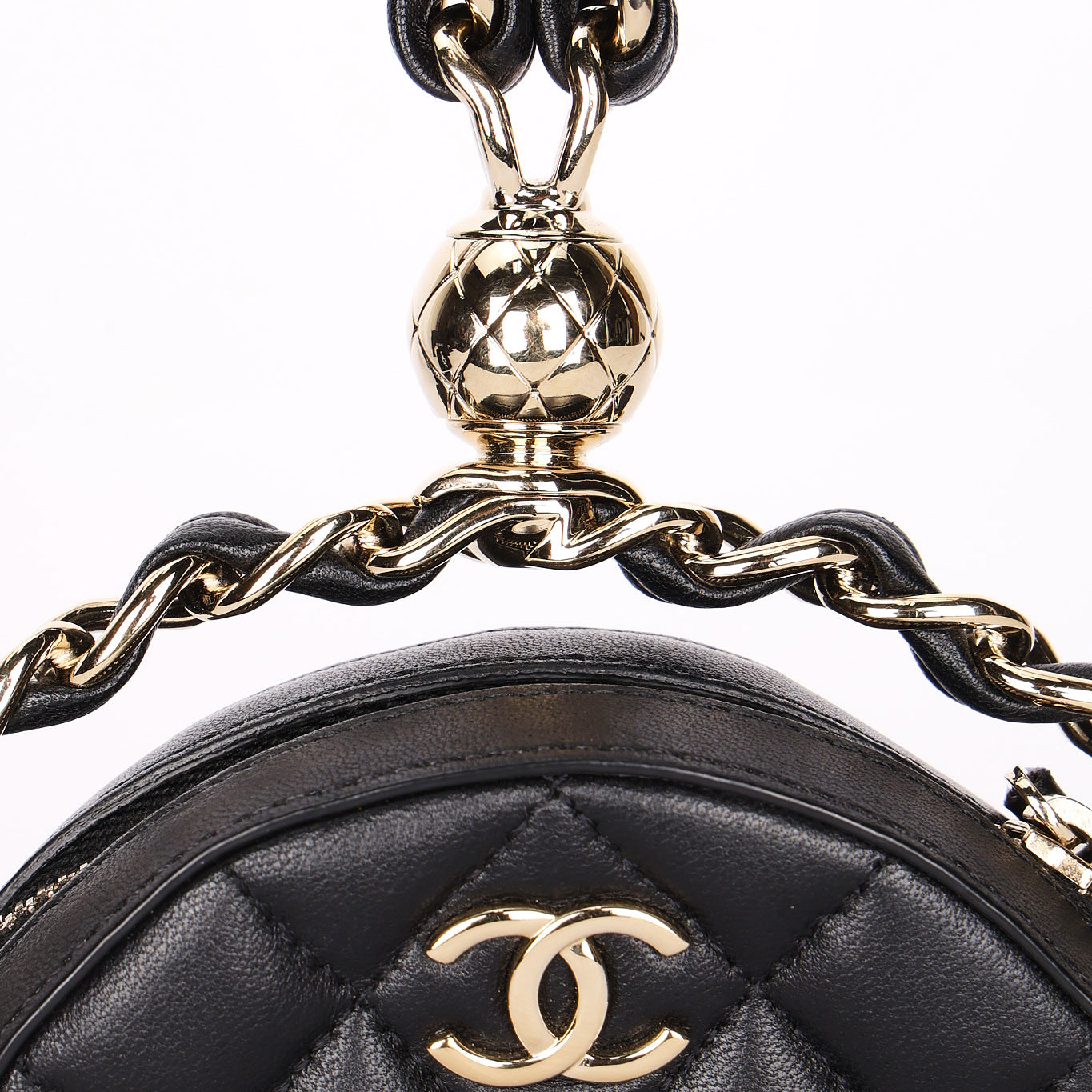 Chanel Chain Around Round Clutch with Chain Black Lambskin CGHW