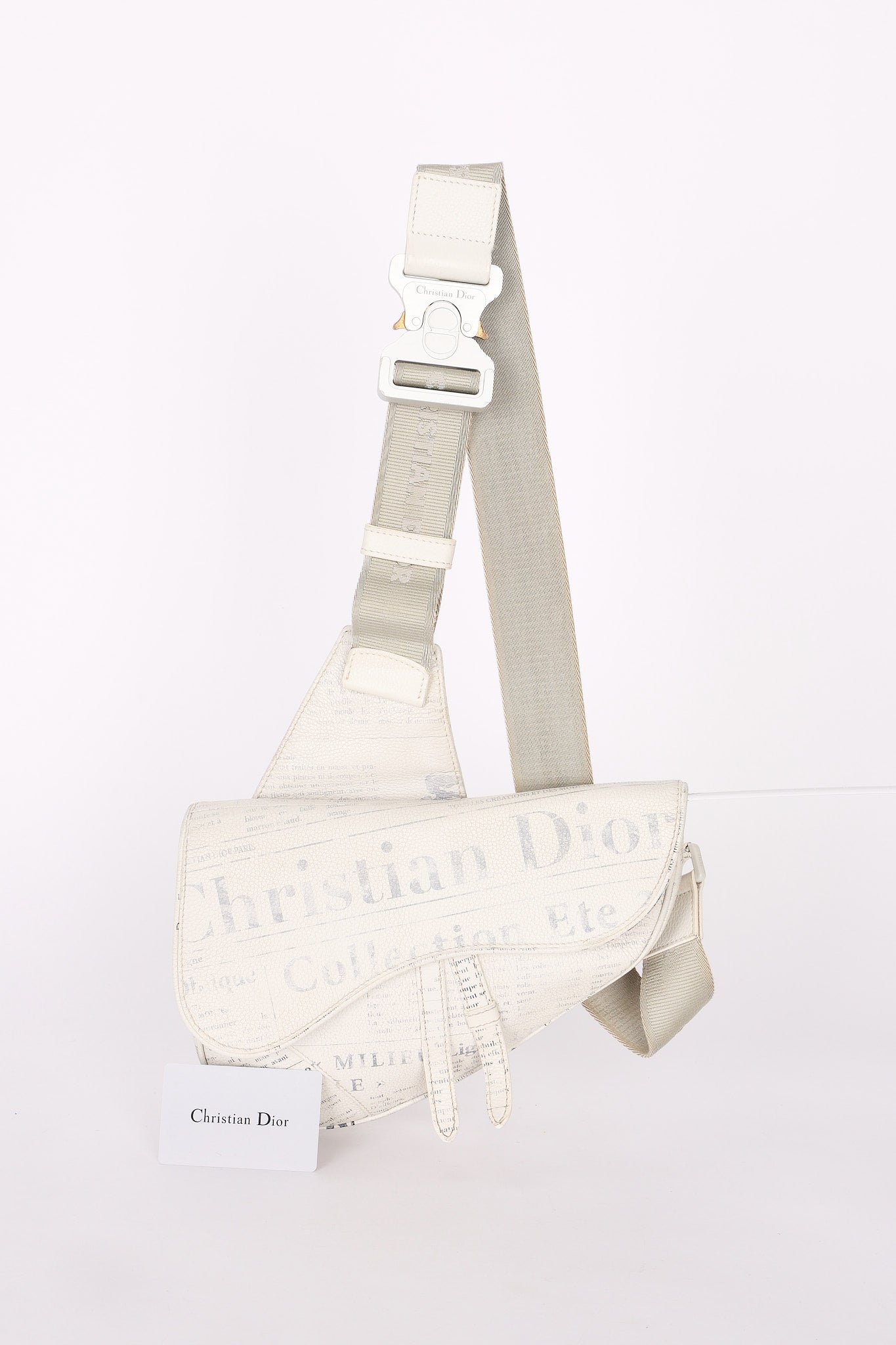 Christian Dior X Daniel Arsham Newspaper Print Saddle Crossbody Bag