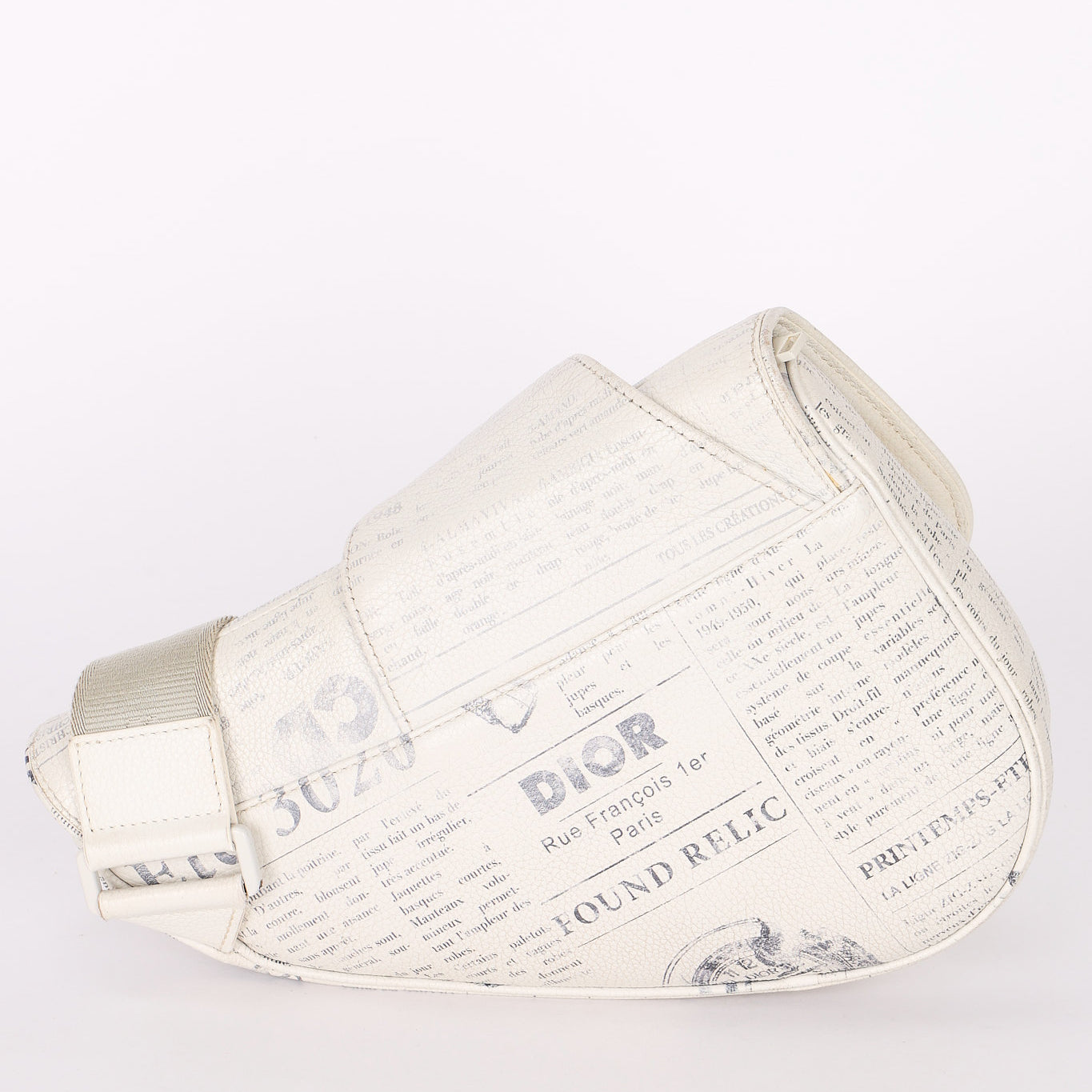Christian Dior X Daniel Arsham Newspaper Print Saddle Crossbody Bag