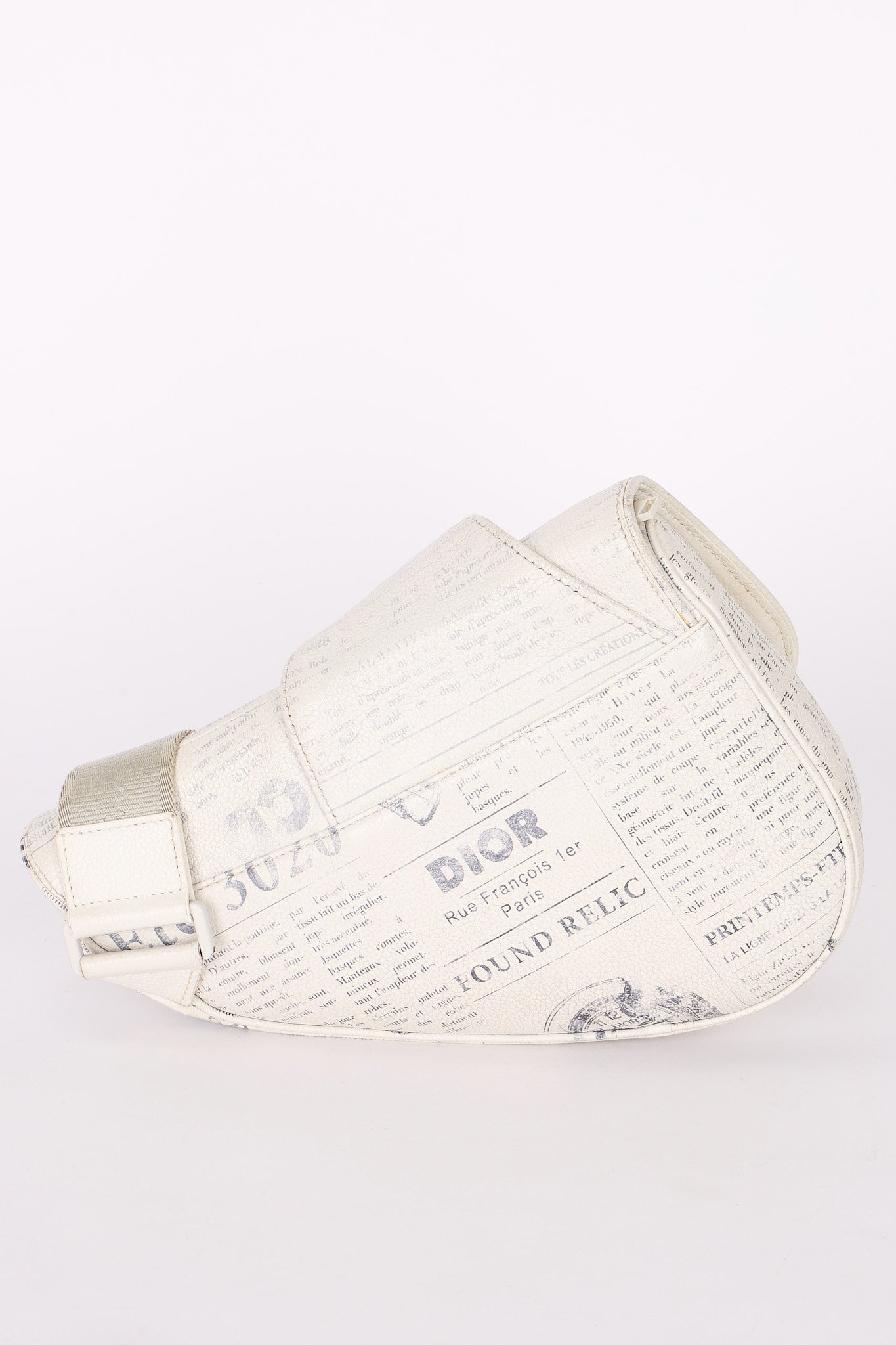 Christian Dior X Daniel Arsham Newspaper Print Saddle Crossbody Bag