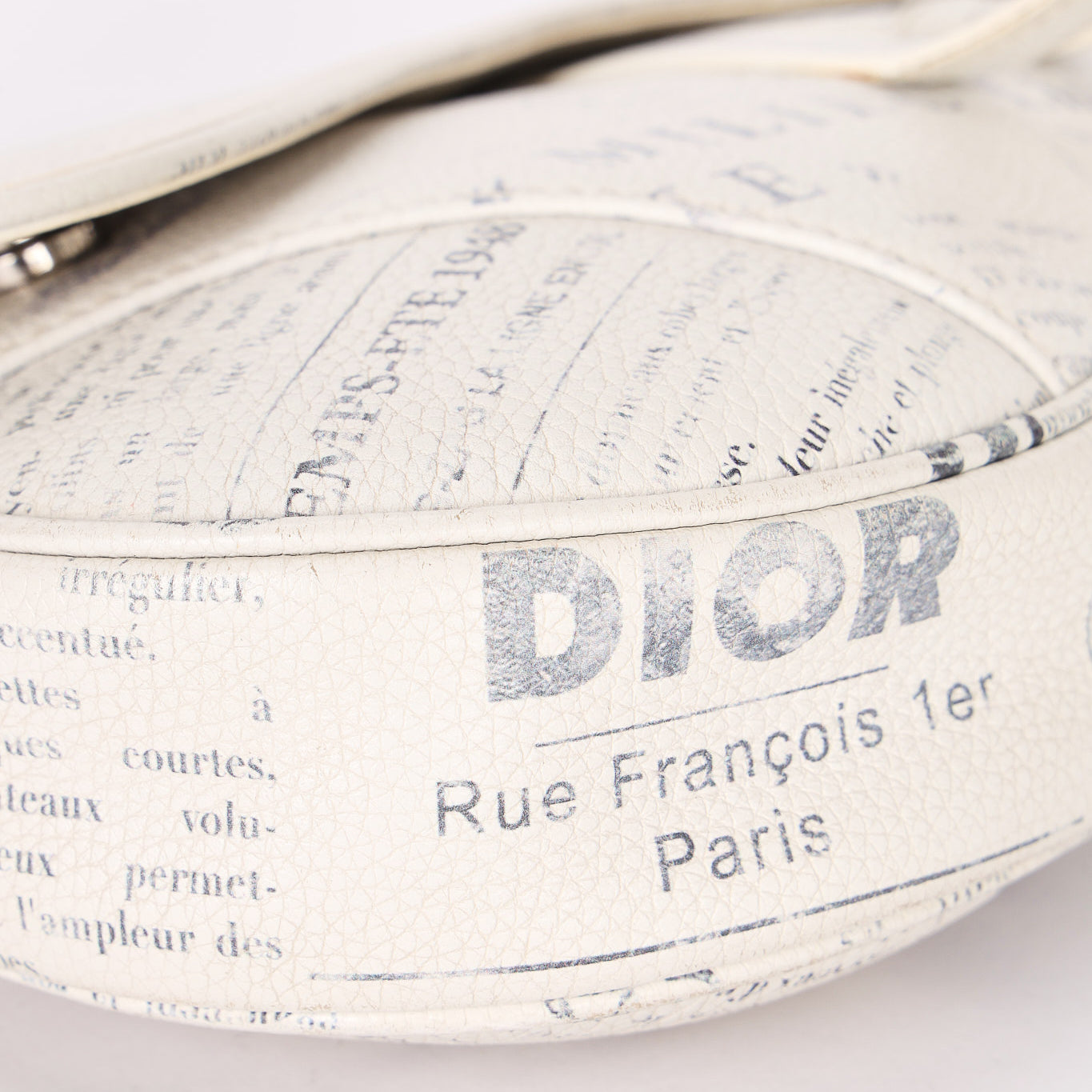 Christian Dior X Daniel Arsham Newspaper Print Saddle Crossbody Bag