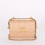 Chanel Mini Bag Beige Calfskin AGHW