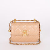 Chanel Mini Bag Beige Calfskin AGHW