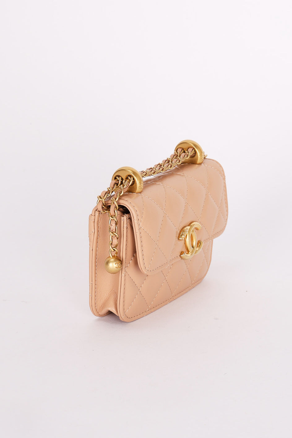 Chanel Mini Bag Beige Calfskin AGHW