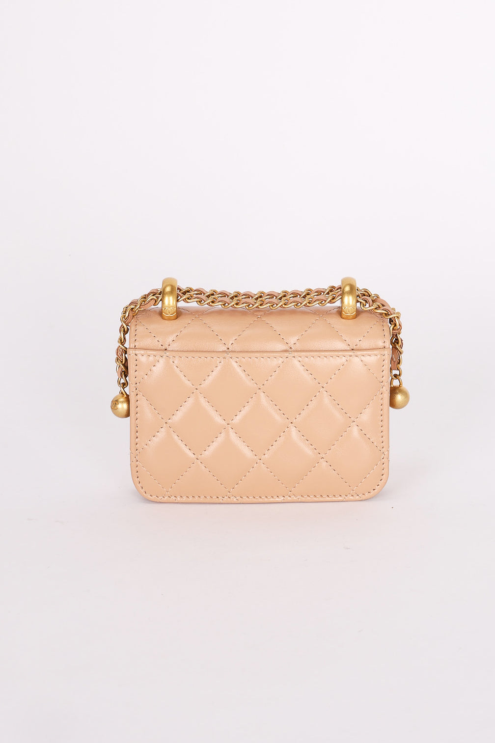 Chanel Mini Bag Beige Calfskin AGHW