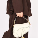 Dior Mini Saddle Bag White