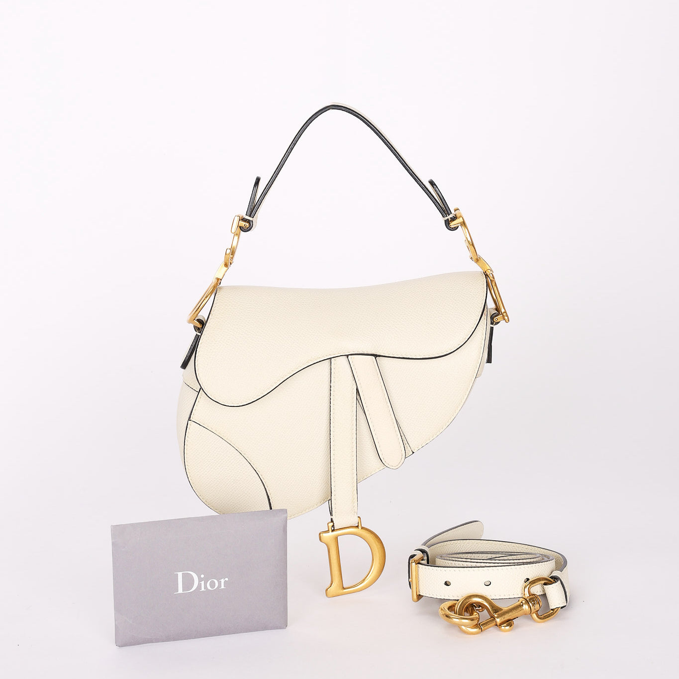 Dior Mini Saddle Bag White