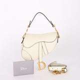 Dior Mini Saddle Bag White