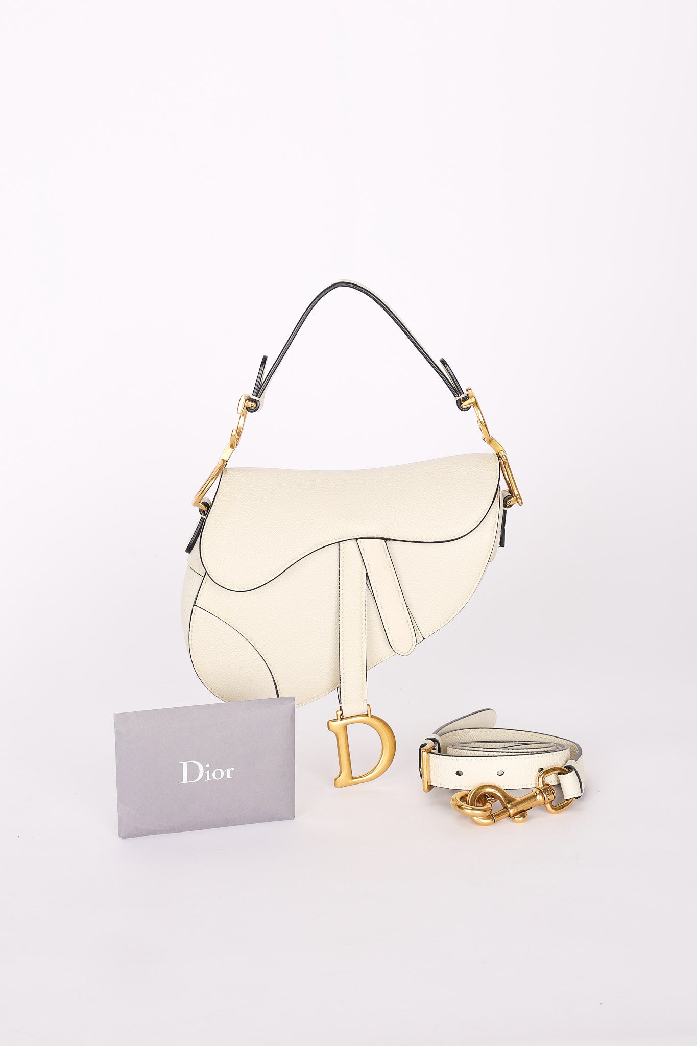 Dior Mini Saddle Bag White