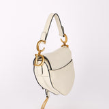 Dior Mini Saddle Bag White
