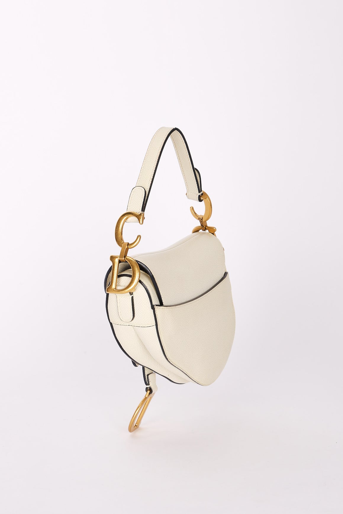 Dior Mini Saddle Bag White