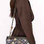 Limited Edition Chanel Paris-Dubai Medallions Single Flap Black Crinkled Calfskin 2015 AGHW