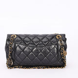 Limited Edition Chanel Paris-Dubai Medallions Single Flap Black Crinkled Calfskin 2015 AGHW