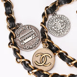 Limited Edition Chanel Paris-Dubai Medallions Single Flap Black Crinkled Calfskin 2015 AGHW