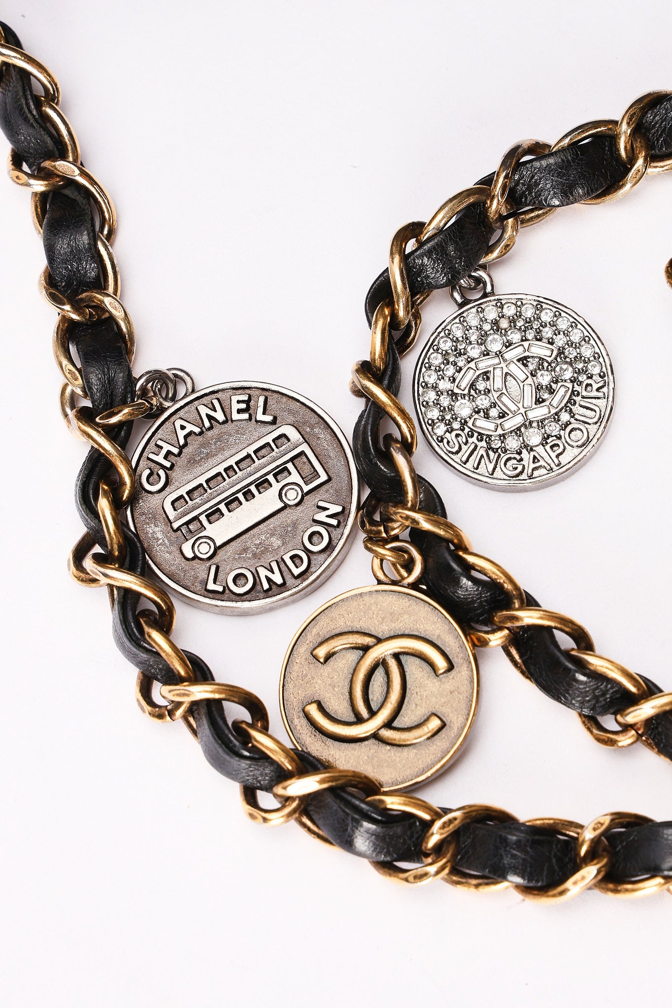 Limited Edition Chanel Paris-Dubai Medallions Single Flap Black Crinkled Calfskin 2015 AGHW
