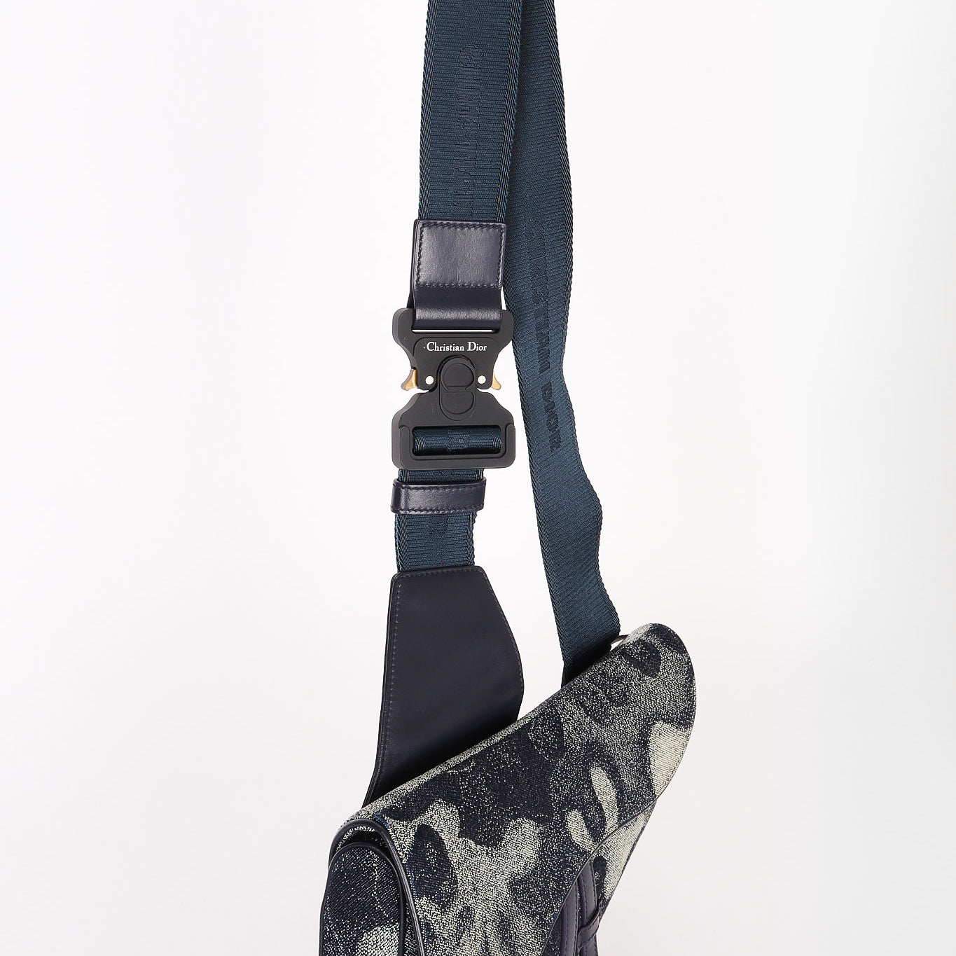 Christian Dior x Peter Doig Medium Camouflage Denim Saddle Bag