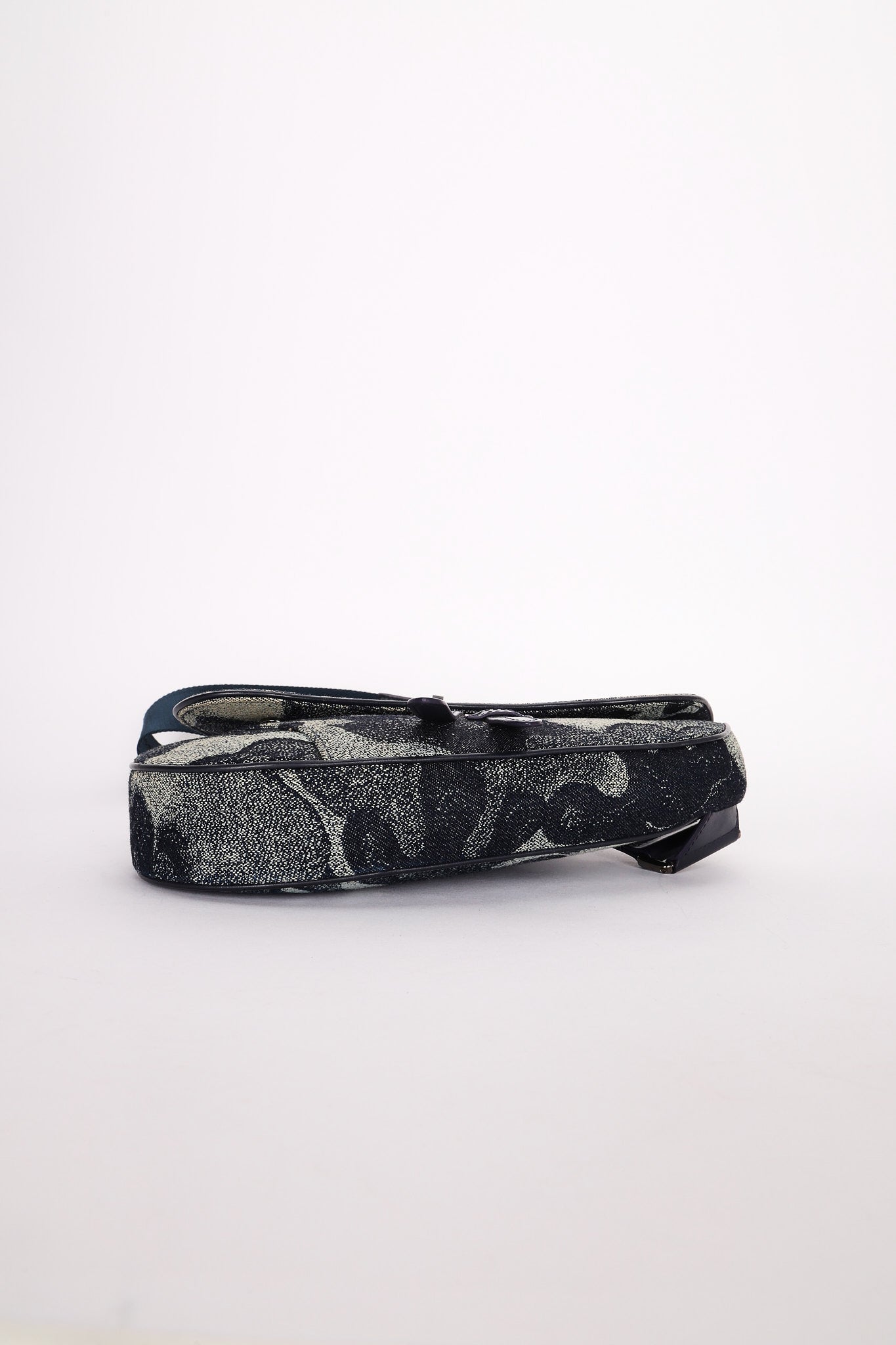 Christian Dior x Peter Doig Medium Camouflage Denim Saddle Bag