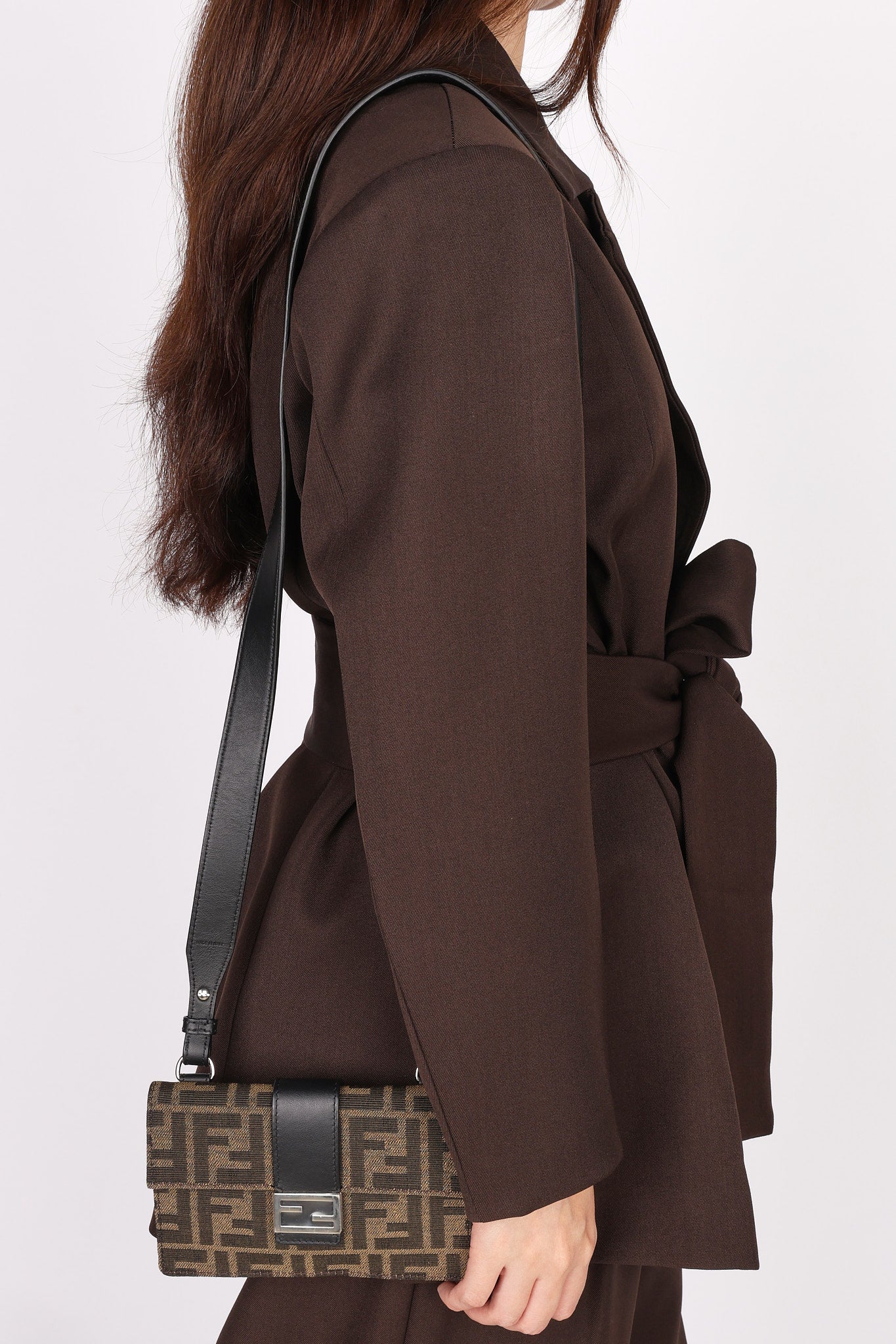Fendi Zucca Convertible Baguette Pouch