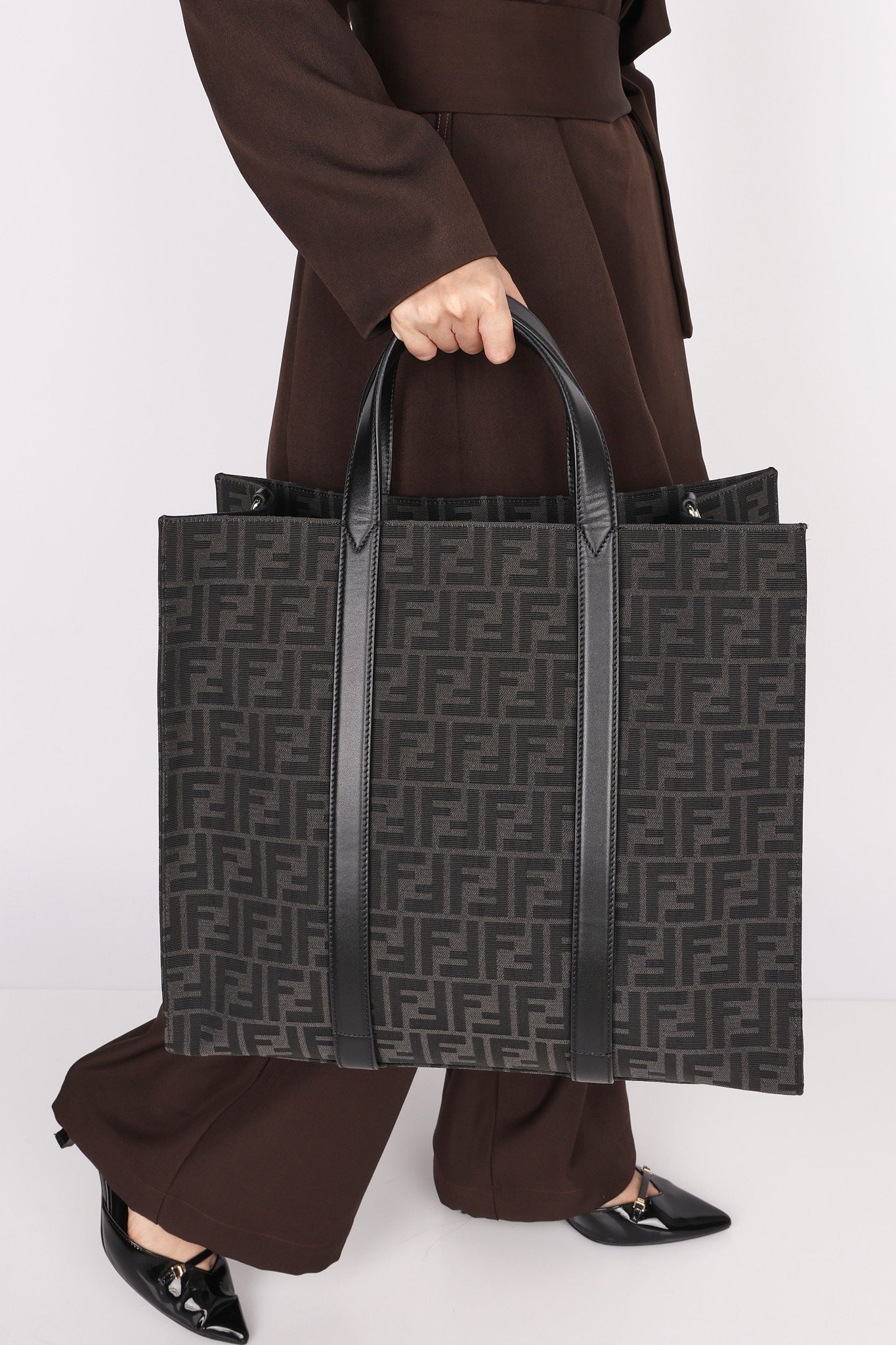 Fendi Zucca Jacquard Shopper Bag