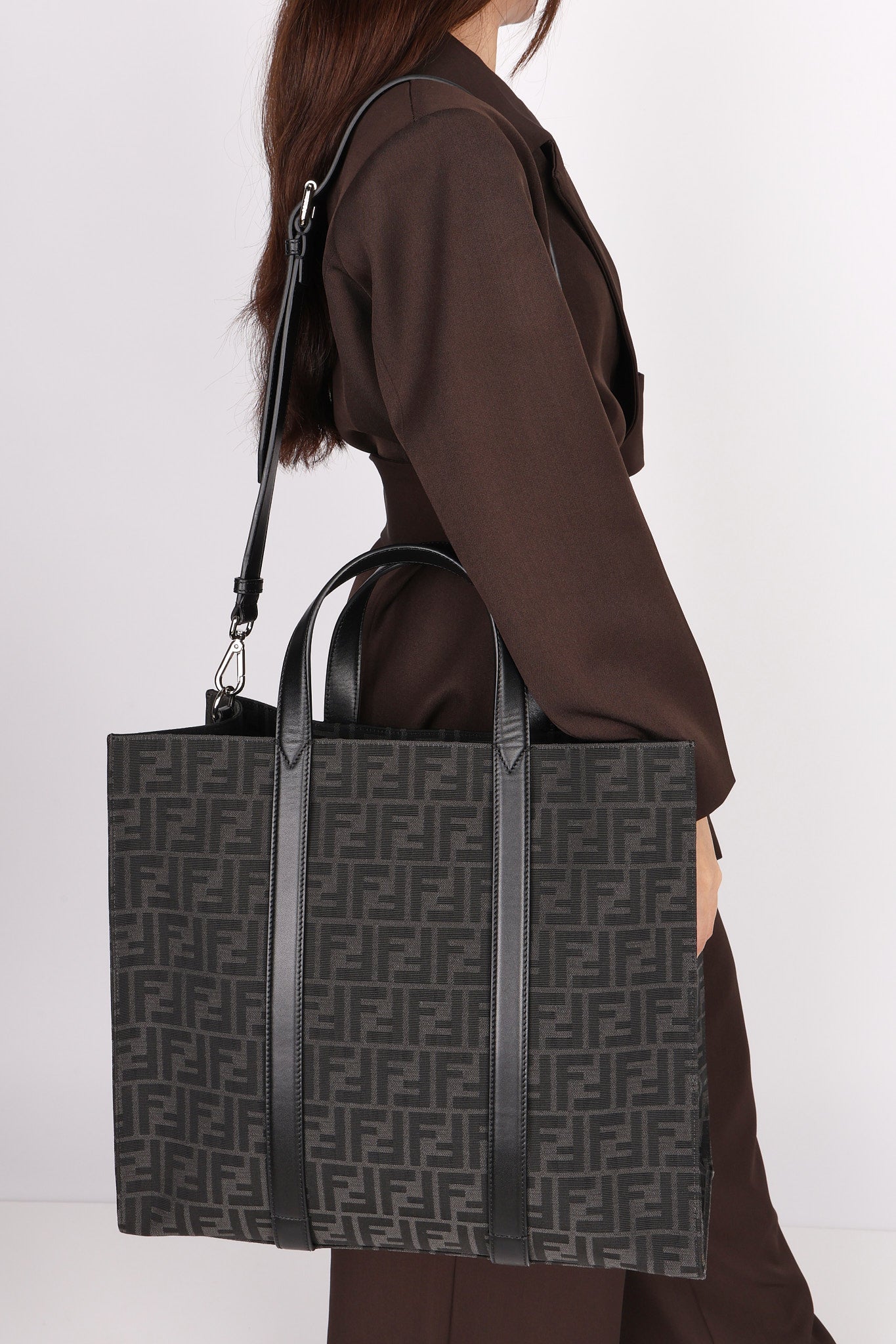Fendi Zucca Jacquard Shopper Bag