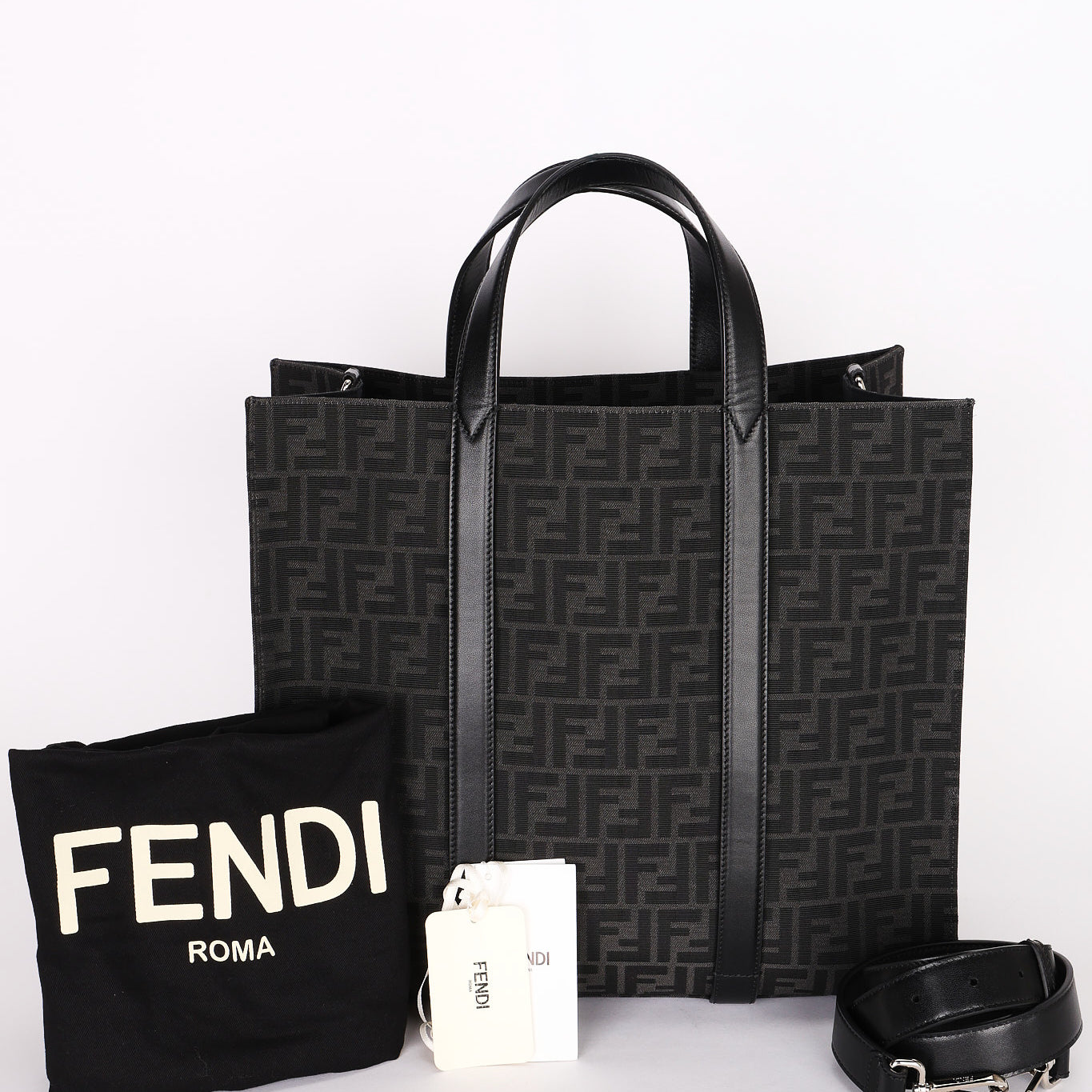 Fendi Zucca Jacquard Shopper Tote