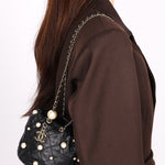 Chanel Mini About Pearls Bucket Bag Black Lambskin CGHW