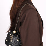 Chanel Mini About Pearls Bucket Bag Black Lambskin CGHW