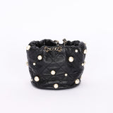Chanel Mini About Pearls Bucket Bag Black Lambskin CGHW