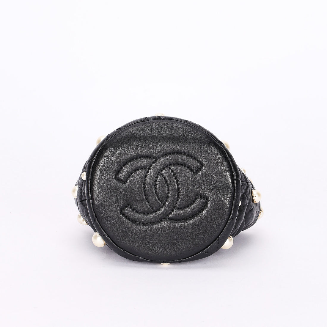 Chanel Mini About Pearls Bucket Bag Black Lambskin CGHW