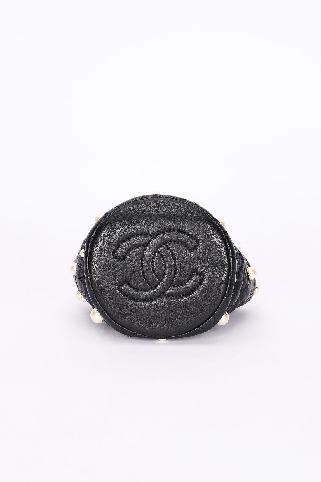 Chanel Mini About Pearls Bucket Bag Black Lambskin CGHW