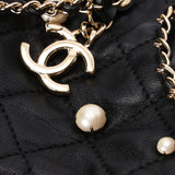 Chanel Mini About Pearls Bucket Bag Black Lambskin CGHW