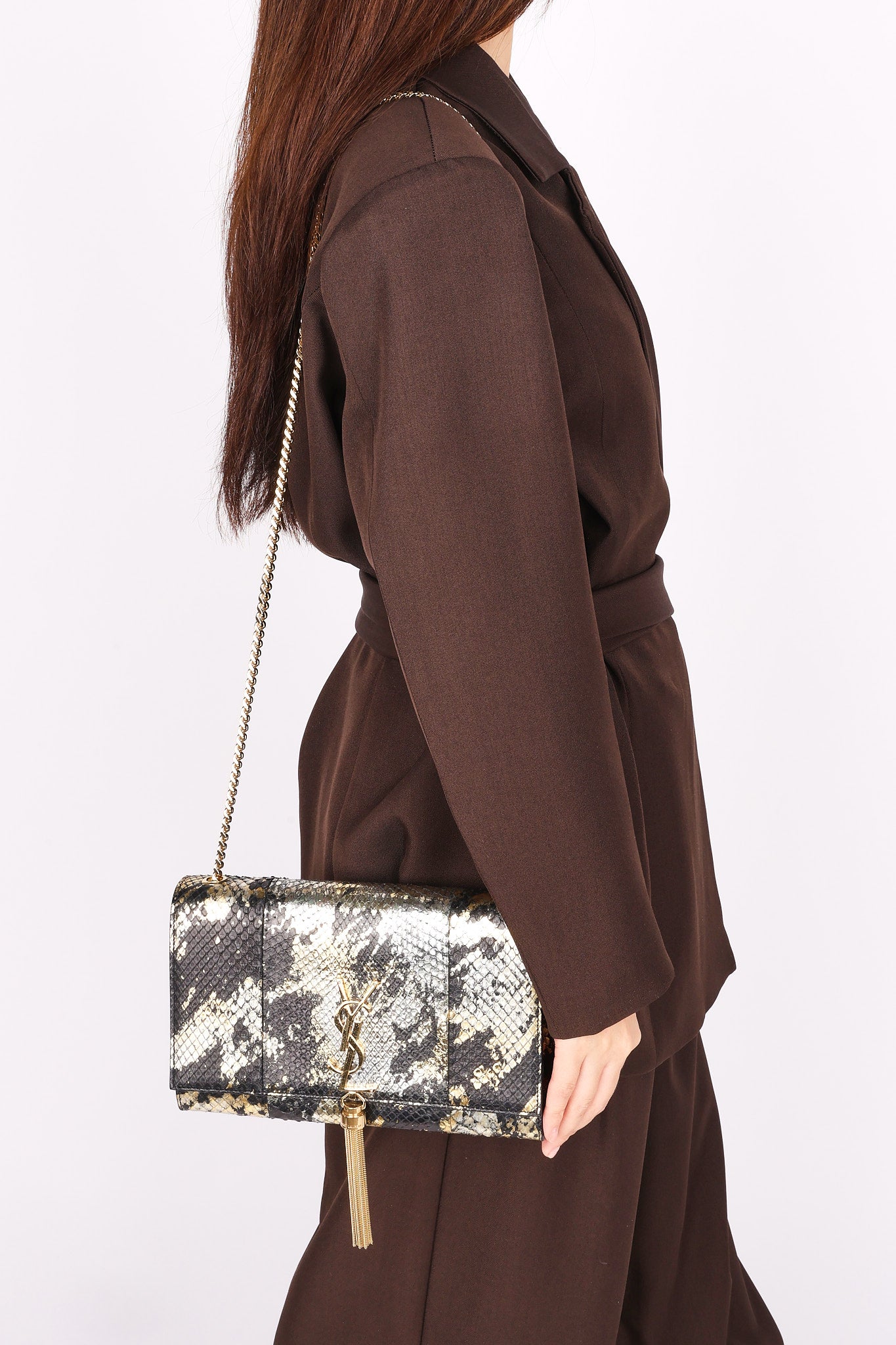 Saint Laurent Medium Snakeskin Kate Bag