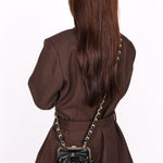 Chanel Bow Frame Clutch with Chain Black Lambskin AGHW