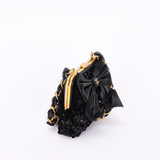 Chanel Bow Frame Clutch with Chain Black Lambskin AGHW