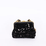 Chanel Bow Frame Clutch with Chain Black Lambskin AGHW