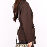 Fendi Crocodile Monster Studded Micro Double Baguette Bag
