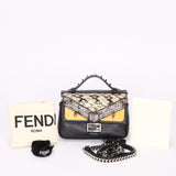 Fendi Crocodile Monster Studded Micro Double Baguette Bag