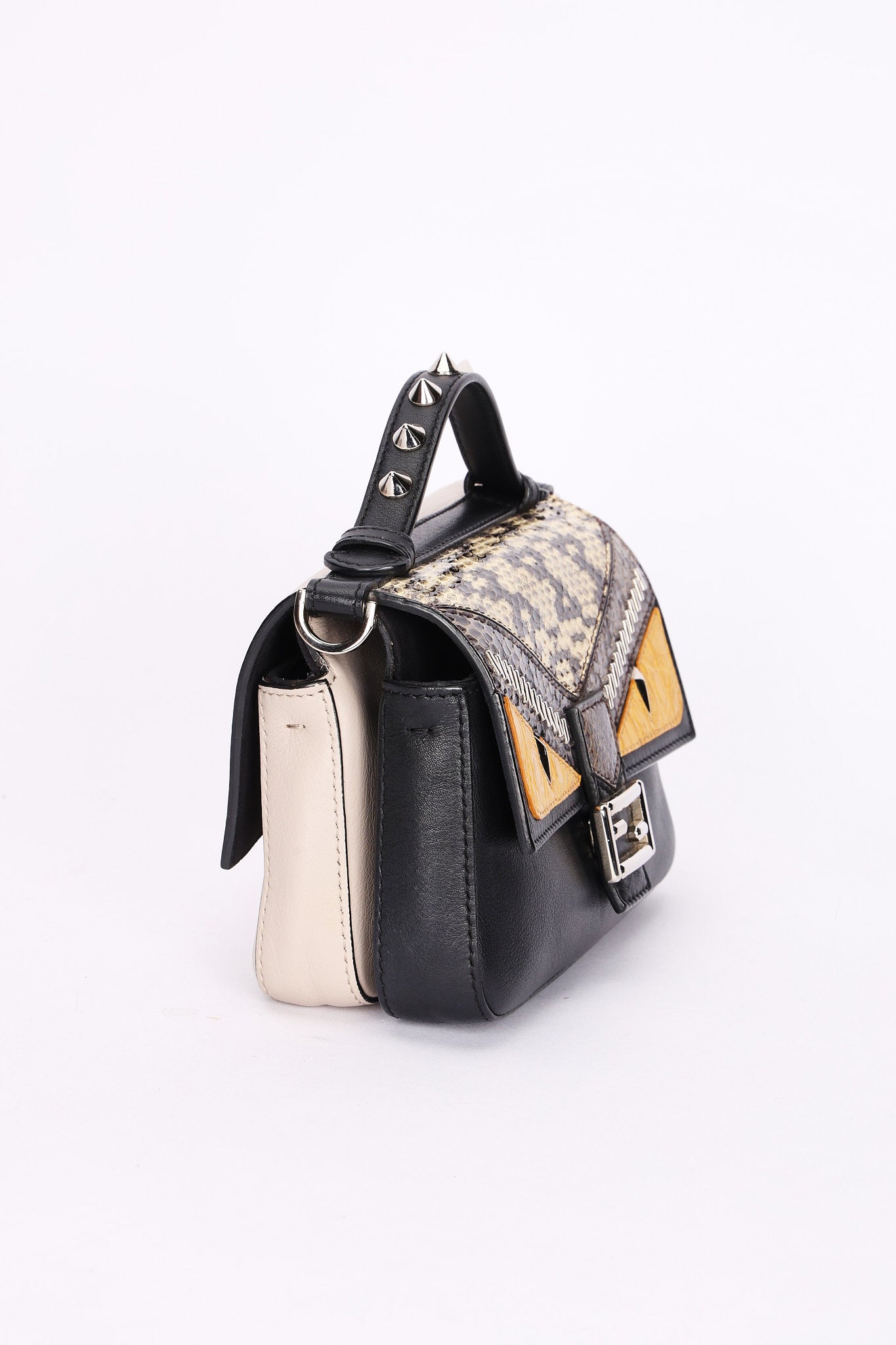 Fendi Crocodile Monster Studded Micro Double Baguette Bag