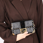 Fendi Zucca Embossed Trunk Baguette Bag