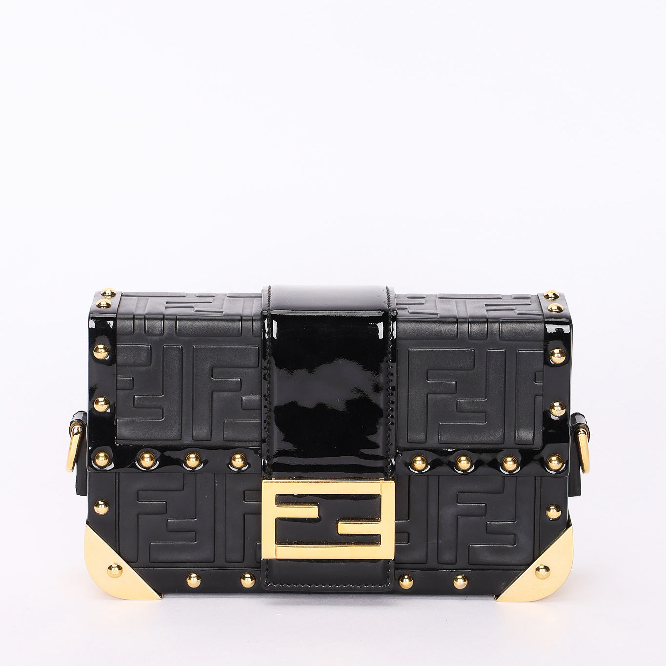 Fendi Zucca Embossed Trunk Baguette Bag