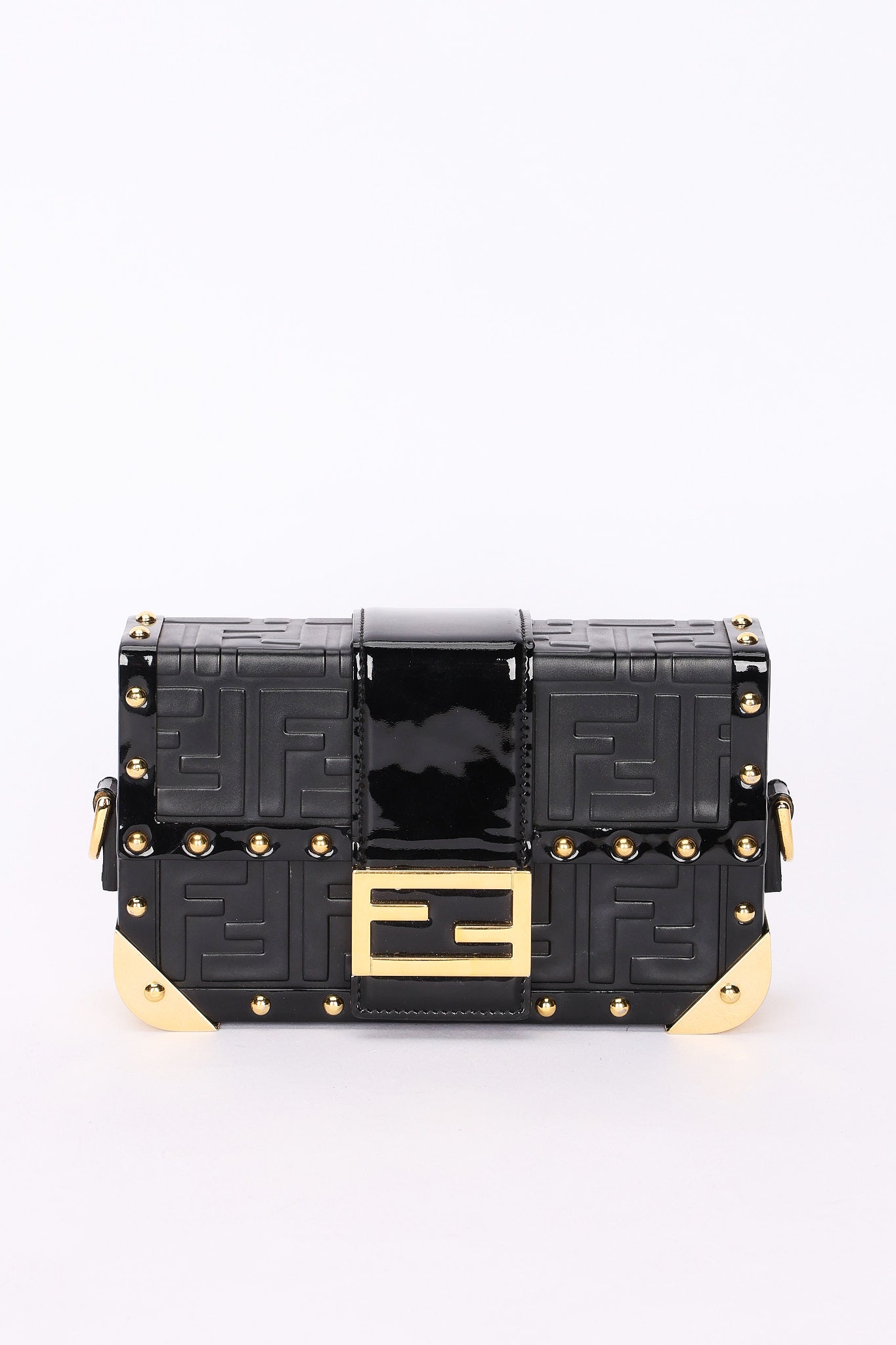 Fendi Zucca Embossed Trunk Baguette Bag