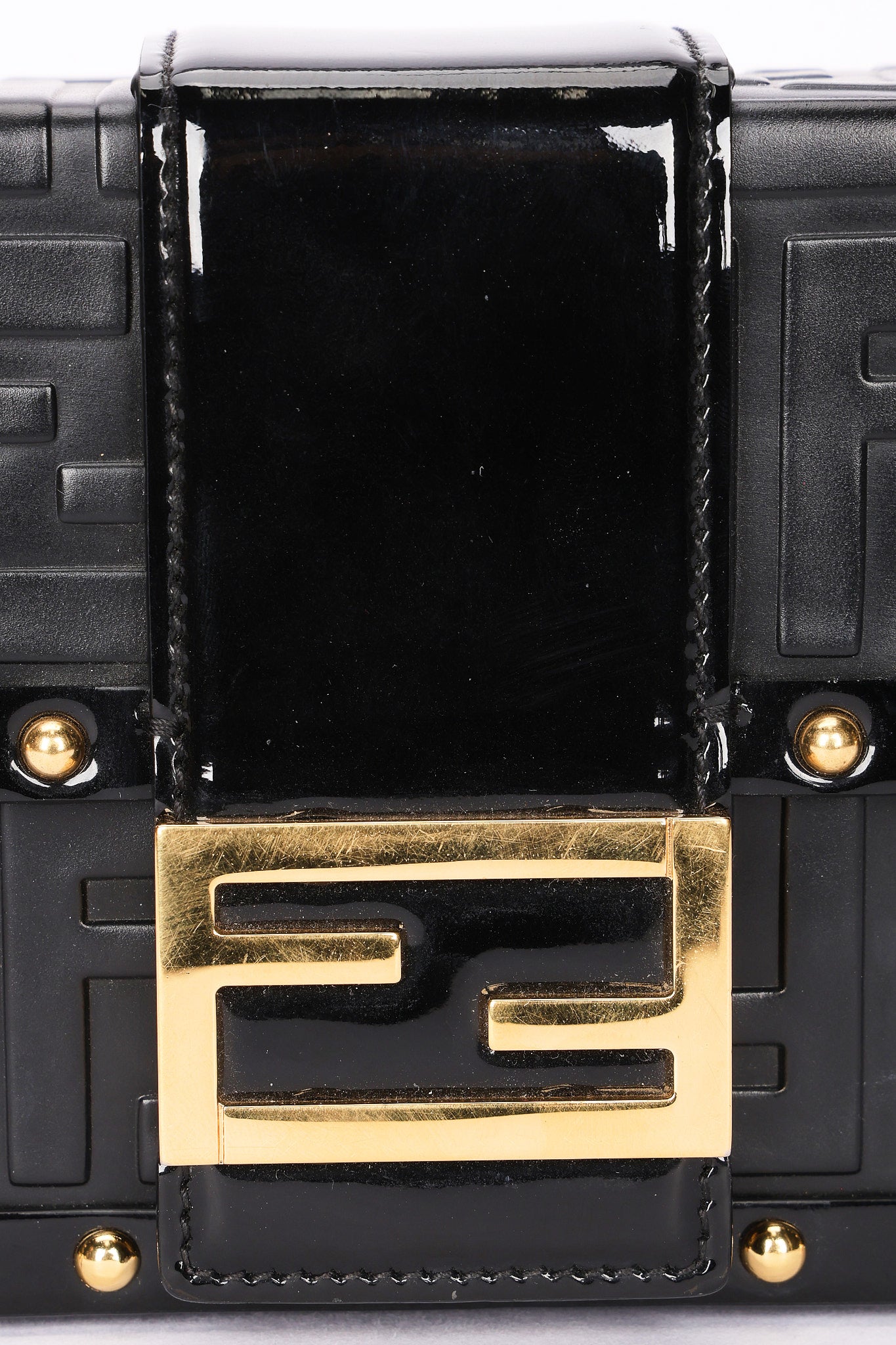 Fendi Zucca Embossed Trunk Baguette Bag
