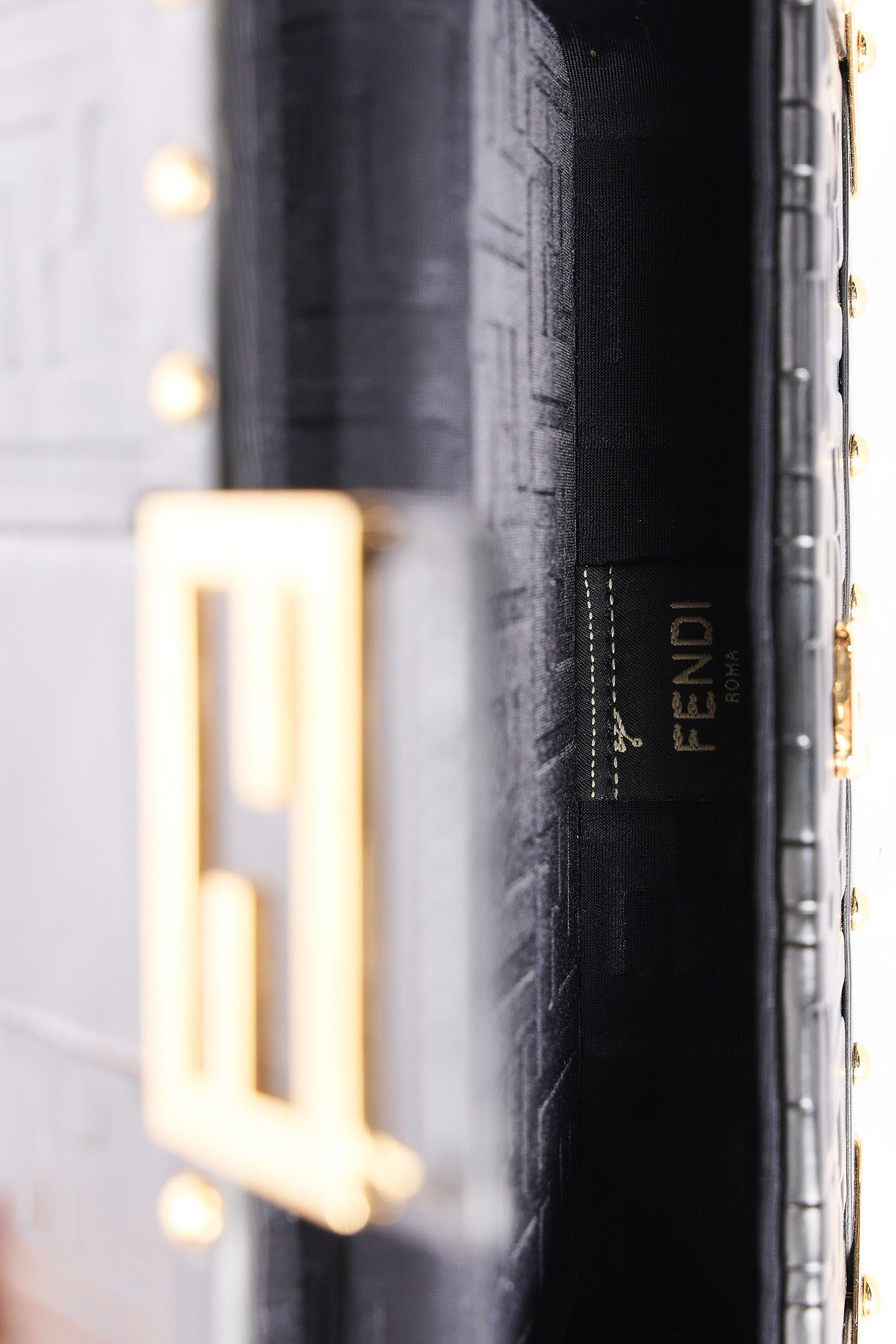 Fendi Zucca Embossed Trunk Baguette Bag