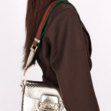 Gucci Snakeskin Horsebit 1955 Shoulder Bag Metallic